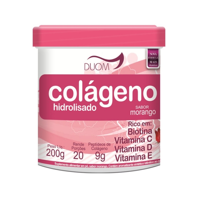 Colágeno com Hibiscus sabor Morango 200gr