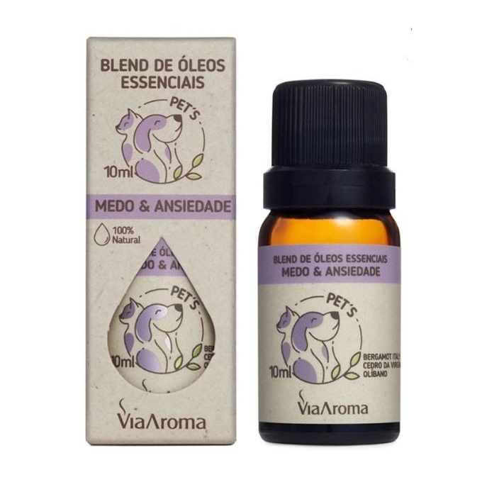 Blend de Óleos Essenciais Pets Medo e Ansiedade 10ml Via Aroma